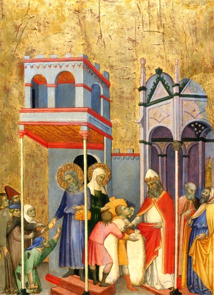 9 Andrea di Bartolo. JOACHIM AND THE BEGGARS c. 1400, National Gallery of Art, Washington