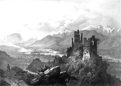 941 album dauphiné, ruines du chateau de Beaumont, Touvet (Isère), dependances du Baron des Adrets, by VC cropped