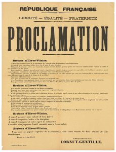 9Fi5 Proclamation du préfet d'Ille-et-Vilaine Cornut-Gentille le 4 août 1944