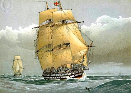 A 74 gun Royal Navy ship of the line, c1794