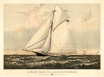 A Crack sloop in a race to windward- Yacht Gracie of New York LCCN91722899