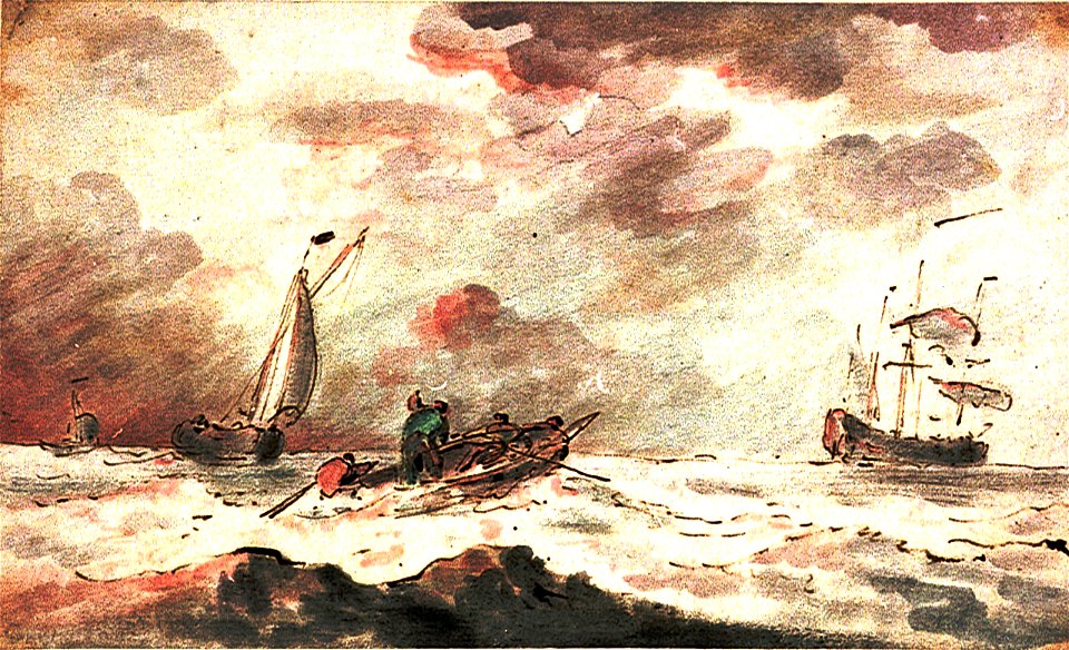 A boat in a rough sea RMG PV5289