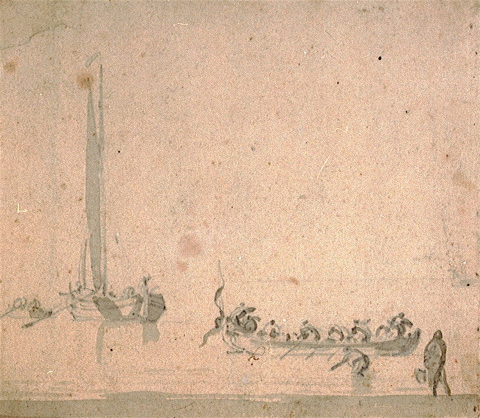 A boat and a kaag near the shore RMG PV5218