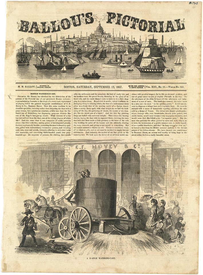 A Boston watering-cart (Boston Public Library)
