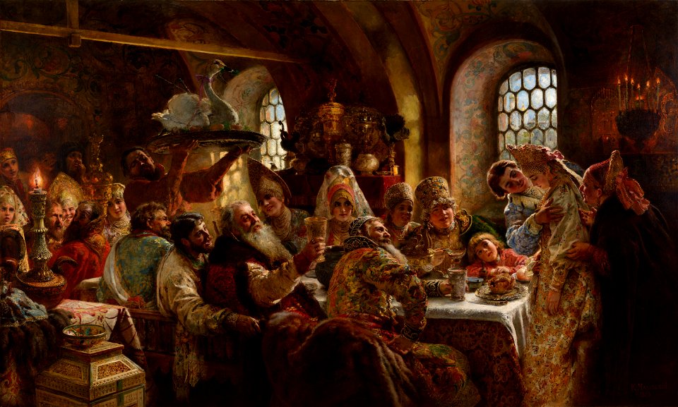A Boyar Wedding Feast (Konstantin Makovsky, 1883) Google Cultural Institute