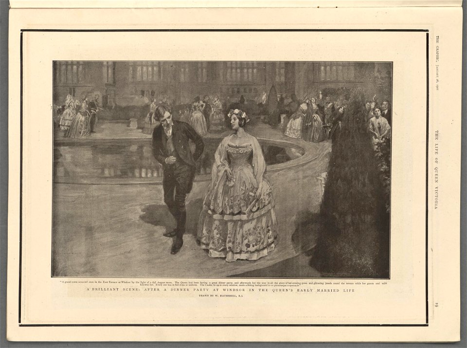 A brilliant scene after a dinner party at Windsor in the Queen's early married life (5254873)