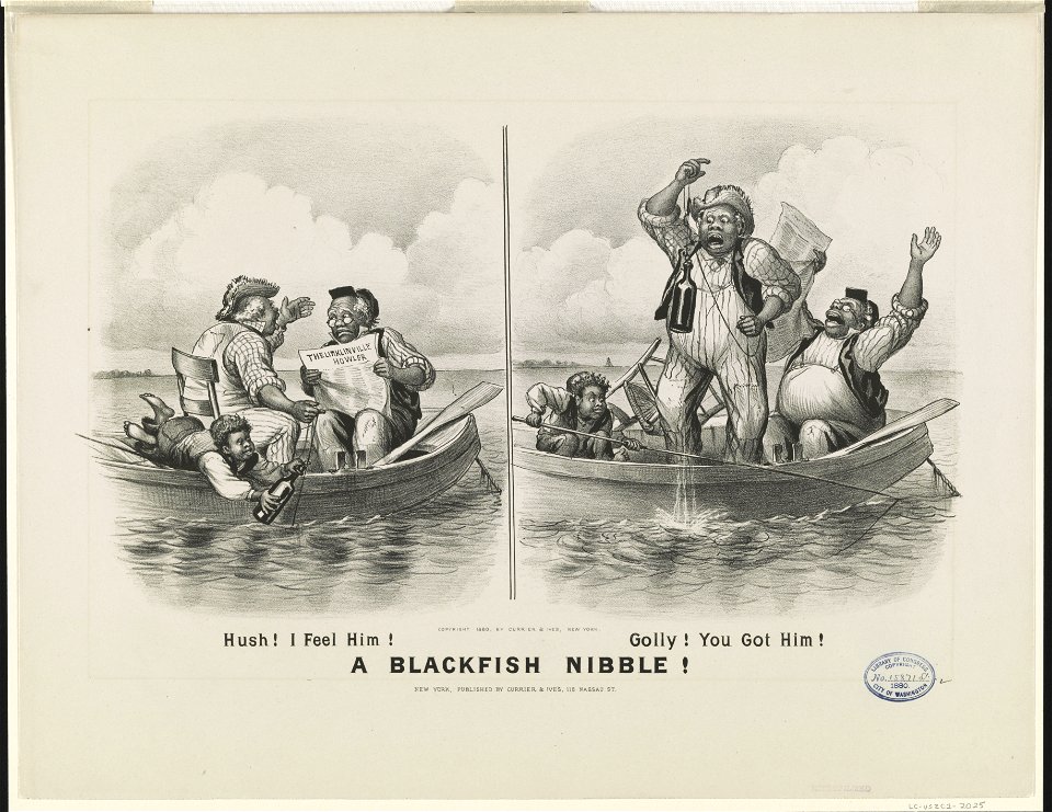 A blackfish nibble!- Hush! I feel him! Golly! You got him! LCCN90711929