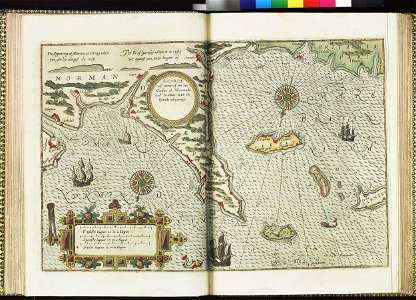 A carde of parte of the sea coastes of Normandie and Britanie with the islands adjoyninge RMG F7991