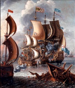 A Castro, Lorenzo - A Sea Fight with Barbary Corsairs - Google Art Project. Free illustration for personal and commercial use.
