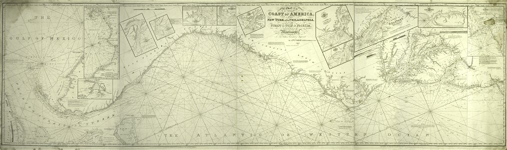 A chart of the coast of America - from New York and Philadelphia to the Strait or Gulf of Florida, and from thence to the Mississippi - a new edition corrected and improved by J.W. Norie, NYPL434117