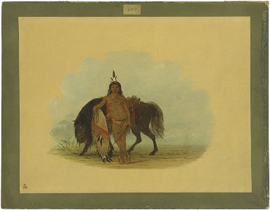 A Cheyenne Warrior Resting His Horse C15588