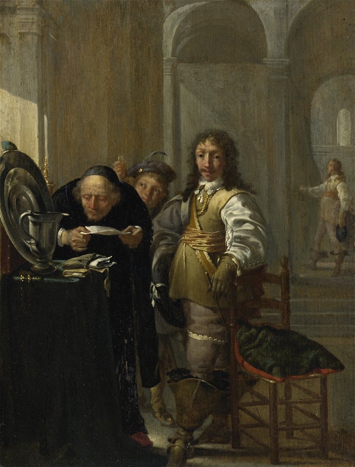 A cavalier selling his goods