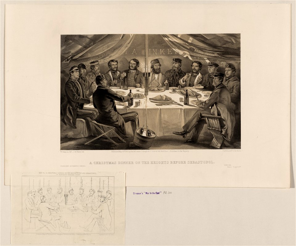 A Christmas dinner on the heights before Sebastopol - W. Simpson delt. ; J.A. Vinter lith. LCCN2004672589