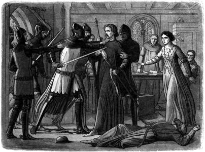 A Chronicle of England - Page 293 - Mortimer Seized by the King (bw)