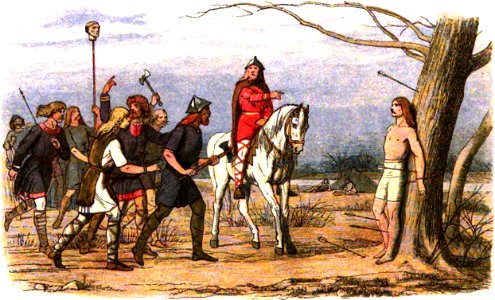 A Chronicle of England - Page 046 - Edmund, King of East Anglia, Killed by the Danes