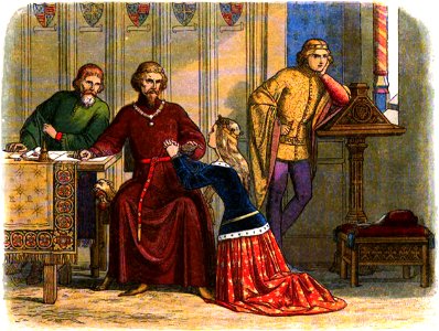 A Chronicle of England - Page 331 - Queen Anne Intercedes for Sir Simon Burley