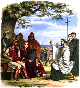 A Chronicle of England - Page 025 - Augustine Preaching Before King Ethelbert