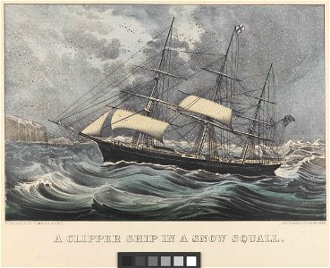 A Clipper ship in a snow squall - 1860 RMG py0665