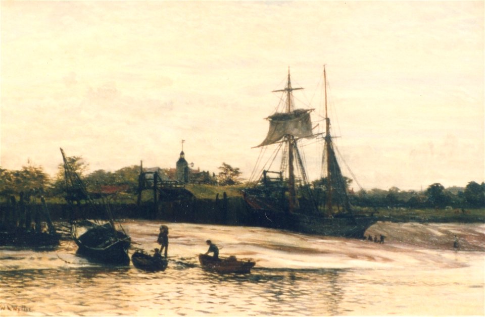 A Collier Loading Ballast on the Thames River, by William Lionel Wyllie