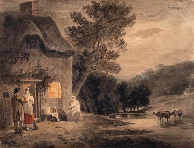 A cottage at dusk - Francis Wheatley - ref Wheatley-K07725