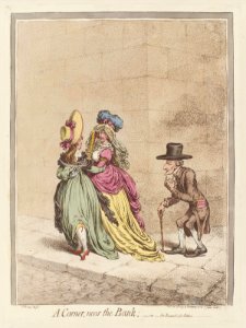 A corner, near the bank; - or an example for fathers by James Gillray