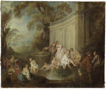 A Company Bather in a Park (Jean-Baptiste Pater) - Nationalmuseum - 17877