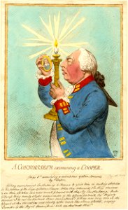A connoisseur examining a Cooper. (BM 1851,0901.614)