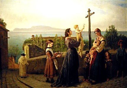 A Cross at Vomero (1869) by Francesco Saverio Altamura (Foggia 1822-Naples 1897)