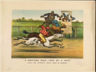 A darktown race-won by a neck- Golly dat gyraffy neck does de bizness! LCCN91724706