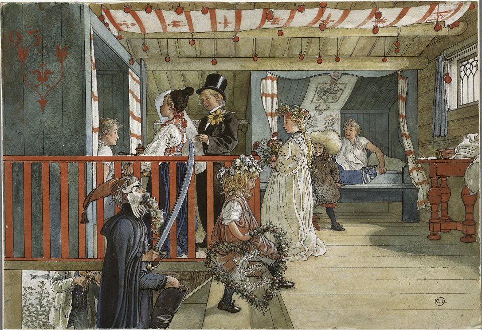 A Day of Celebration. From A Home (26 watercolours) (Carl Larsson) - Nationalmuseum - 24221