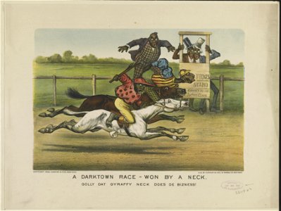 A darktown race-won by a neck- Golly dat gyraffy neck does de bizness! LCCN91724706