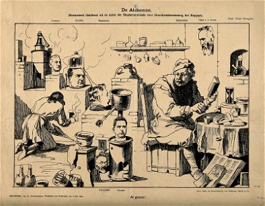 A despairing alchemist in his laboratory; symbolising Heemsk Wellcome V0011925