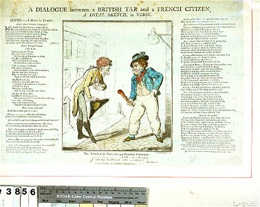A Dialogue between a British Tar and a French Citizen, A Loyal Sketch in Verse (caricature) RMG PW3856