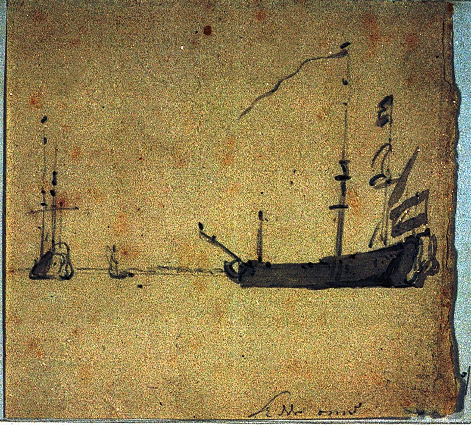 A dismasted Dutch flagship off a low coast RMG PV5238