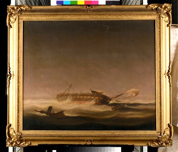 A dismasted Indiaman ashore RMG BHC1108