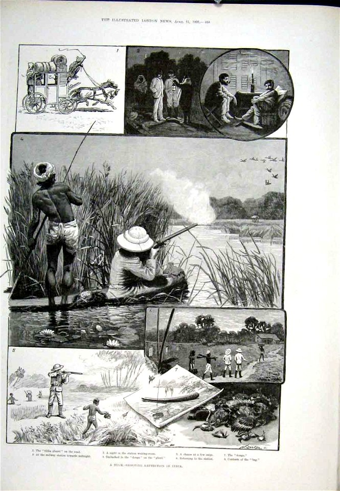 A Duck-Shooting Expedition in India - ILN 1893