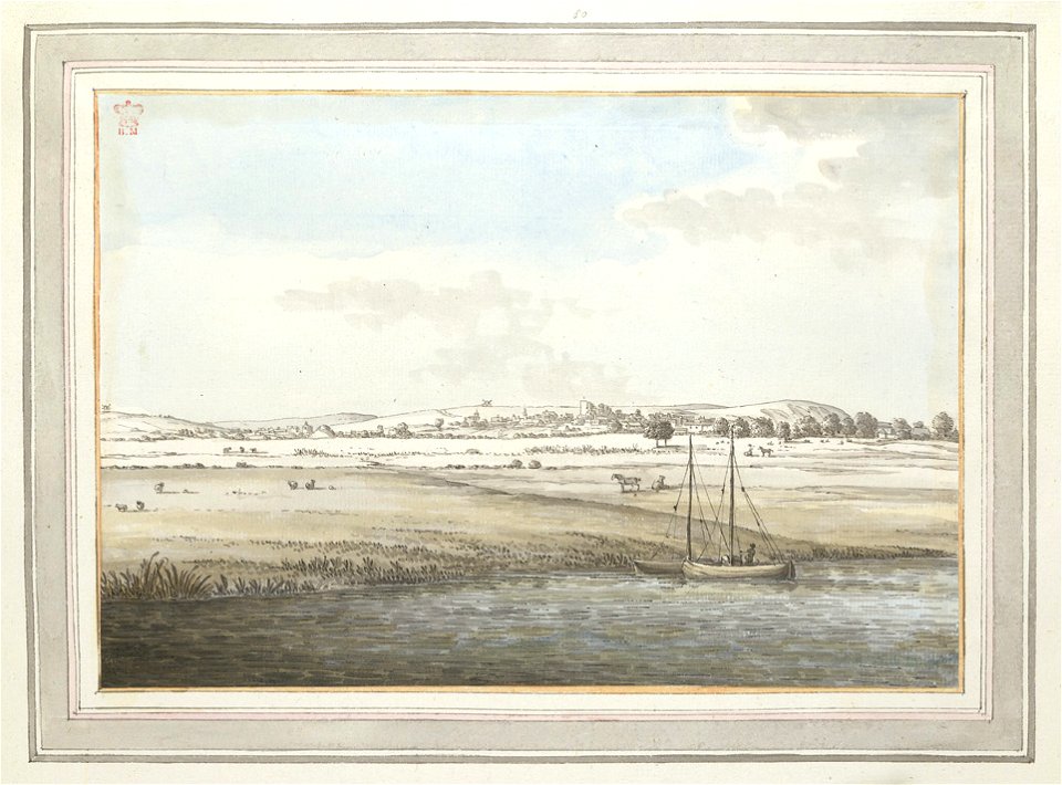 A Distant View of Lewes by Samuel Hieronymus Grimm 1773