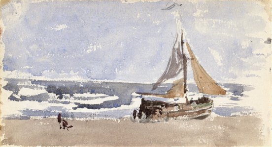 A Dutch Fishing Boat on the Shore P4313