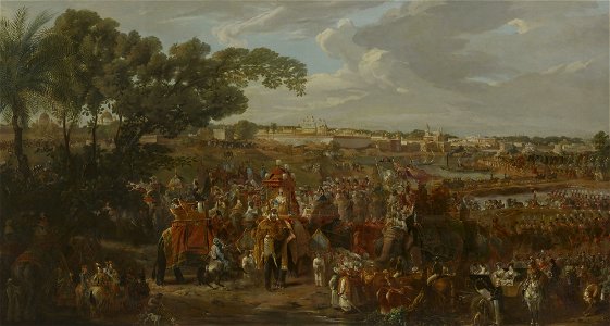 A Dufay de Casanova (active 1829-37) - The Public Reception of John Low (1788-1880) by Nasir-ud-Din Haidar, King of Oudh, 4 March 1834. - RCIN 401518 - Royal Collection