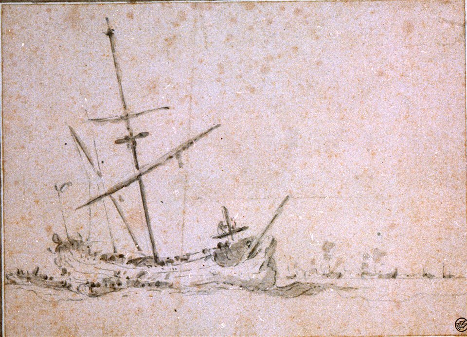 A Dutch ship at sea with her foremast gone by the board RMG PW6783