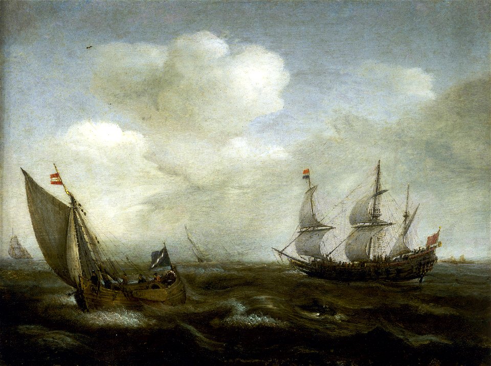 A Dutch Ship and a Kaag in a Fresh Breeze RMG BHC0728