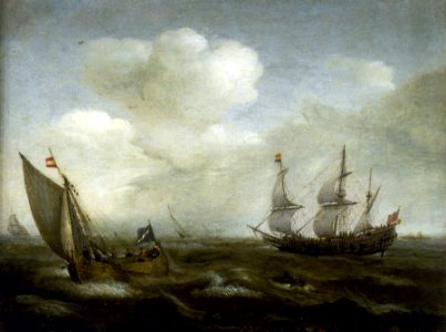 A Dutch Ship and a Kaag in a Fresh Breeze RMG BHC0728