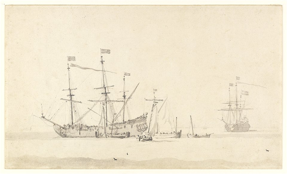 A Dutch ship at anchor RMG S1274