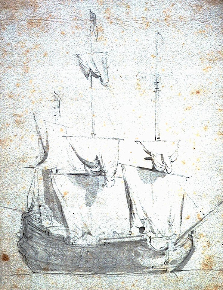 A Dutch ship drying sails RMG PV5213