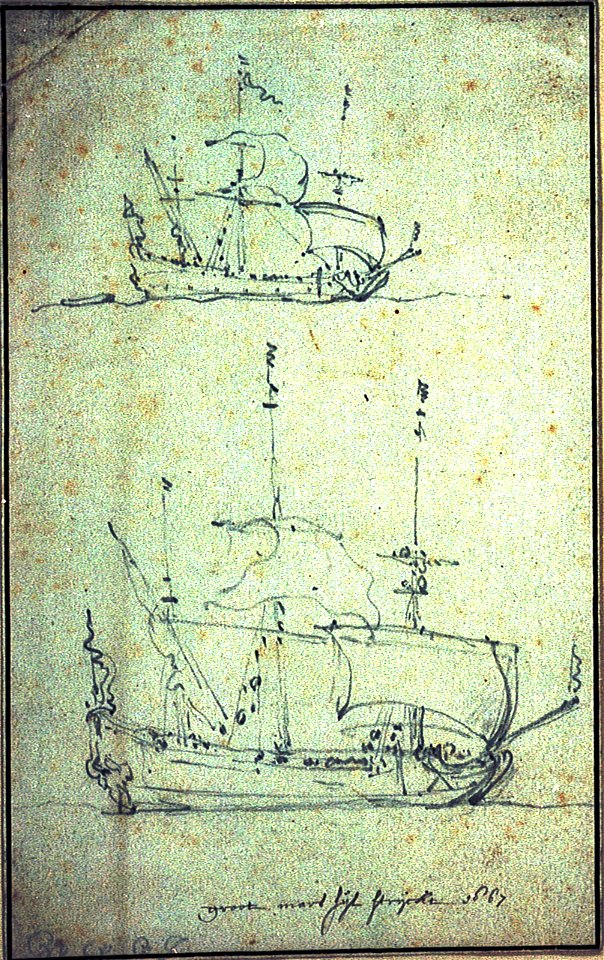 A Dutch ship with the wind on the quarter under easy sail RMG PV5239