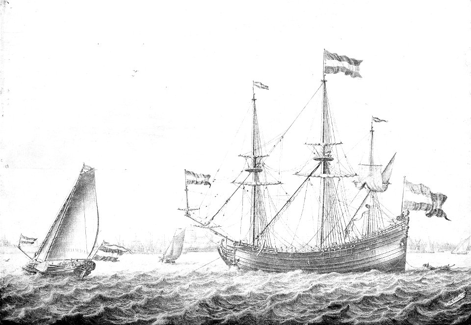 A Dutch flute and other vessels off Rotterdam RMG BHC0962