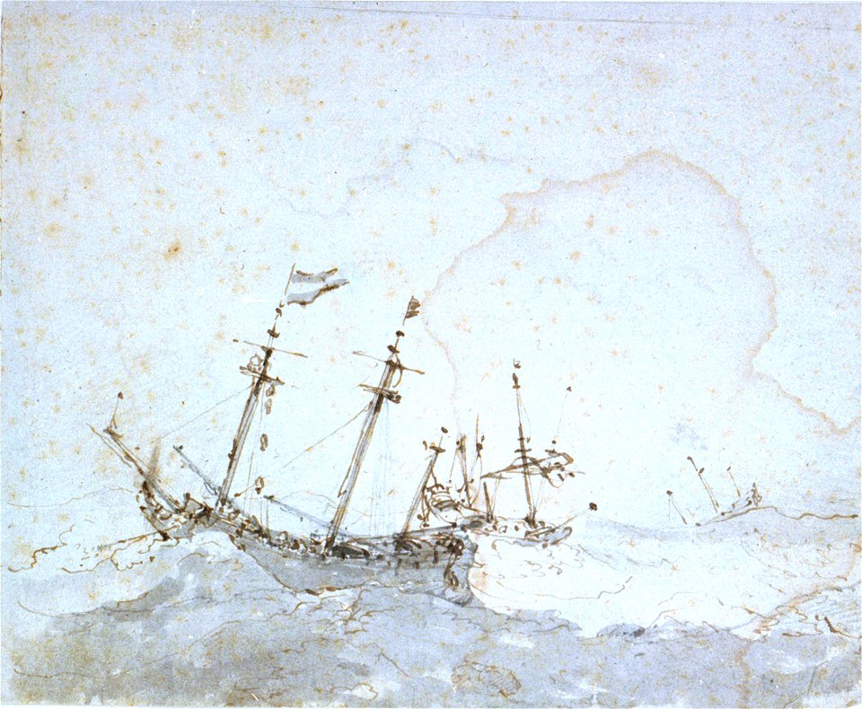 A Dutch ship riding to an anchor in a gale RMG PW6671