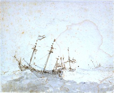 A Dutch ship riding to an anchor in a gale RMG PW6671