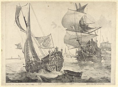A Dutch Yacht and a Dutch warship, 2nd rate, ca.1675 RMG PY8611