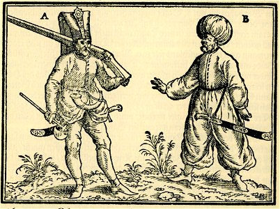 A Ein Janitschar B Ein Spahi oder Turkischer reisiger - Schweigger Salomon - 1608